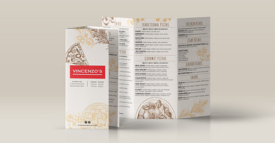 Vincenzos trifold menu menu design trifold mockup