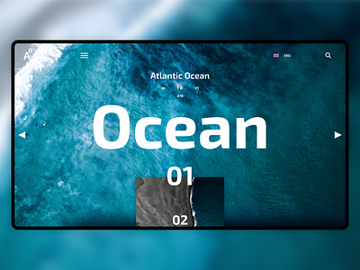 Watch the Atlantic Blue Ocean adobe adobexd awesome design black blue clean clean ui colors diving find ocean homepage new ocean product psd sea shot waves website white