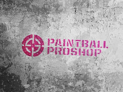 Paintball Proshop brand identity cmyk grunge logo logo design logo design branding magenta oklahoma stencil