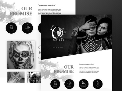 Website Design First High-Res Draft design first draft one page tattoo tattoo artist ui ux web design webdesign website website design