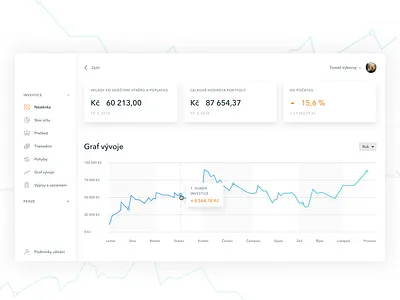 Investment evaluation graph branding czech design illustration investments minimal typography ui uiinspirations uiux ux website