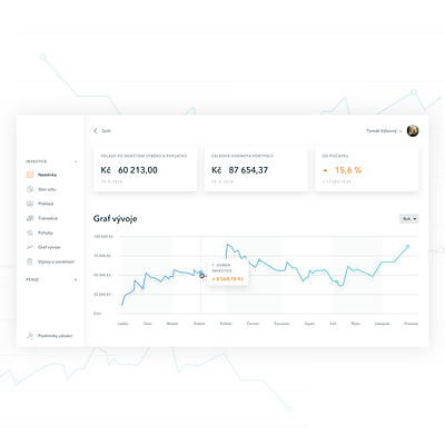 Investment evaluation graph branding czech design illustration investments minimal typography ui uiinspirations uiux ux website