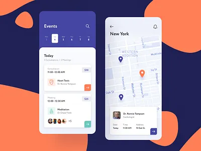 Meds Taking Planner 2 colorful diagnosis doctor drugs health healthcare hospital interface map medic medical patient physician pills procedures reminder