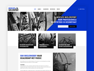 Identity and webdesign Nentjes Wielersport blue mobile racing bycicle web webdesign