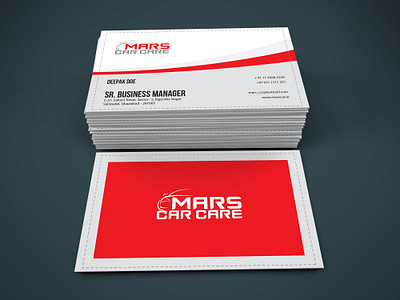 Mars Car Care branding business card business card design clean design flat minimal typography vector