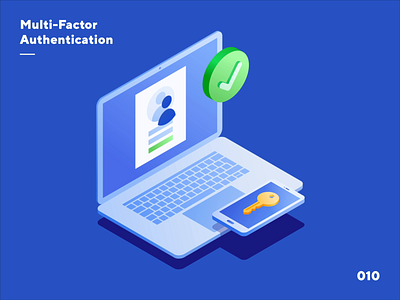 Nexo Illustration - Multi Factor Authentication animation app authentication banking blue check crypto cryptocurrency fintech flat floating illustration isometric isometry key macbook motion nexo smartphone user