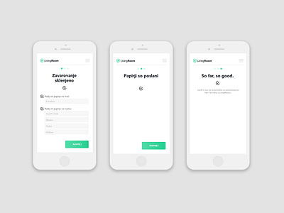 LivingRoom mobile app prototype app clean insurance mobile prototype turquise ui ux