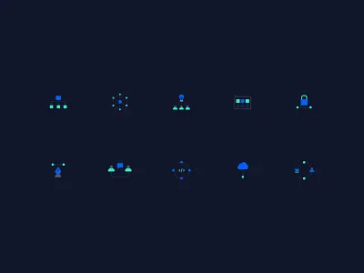 Web Tech Icons Set V.1 blue gradient green icon icon set iconography illustration minimal neon raff hbb ui web