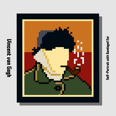 van Gogh Self-Portrait (PixelArt) design illustration pixelart portrait poster van gogh