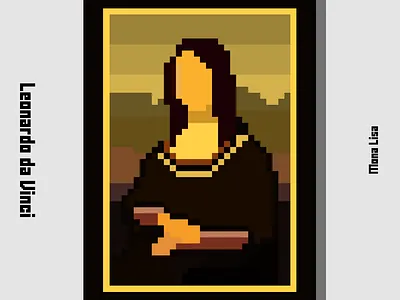 Mona Lisa (PixelArt) design illustration leonardo da vinci mona lisa pixelart poster