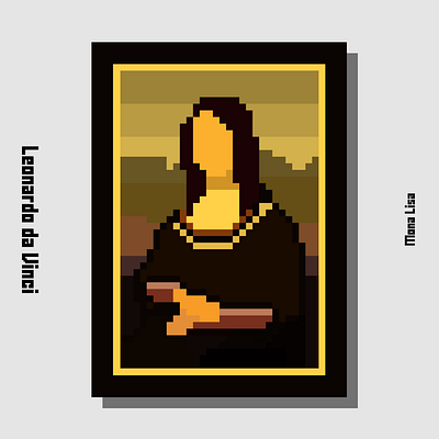 Mona Lisa (PixelArt) design illustration leonardo da vinci mona lisa pixelart poster