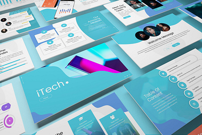 iTech - Technology Powerpoint Template business presentation finance keynote template lookbook minimal pitchdeck powerpoint template presentation simple slides