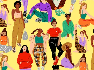 Fit Girls bodil jane character digital fashion fitness folioart girls illustration pattern stationary women