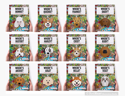 Where's Your Dog? Personalised Search and Find Book adobe illustrator book book cover book design books childrens book design dogs graphic design illustator illustration isometric personalised pets pixel art