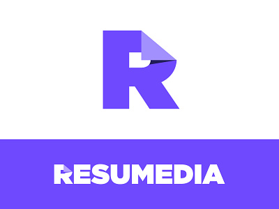 Resumedia - Logotype Design brand brand identity branding design folded paper for sale unused buy identity designer illustration lettermark logo logo design logomark logotype design logotype designer negative space r letter sheet smart mark typography wordmark