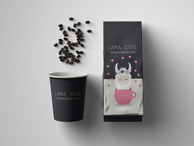 Design Packaging for a Fictional Brand - Dribbble Weekly Warm Up adobeillustator branding chocolate coffee coffee cup coffee packaging design dribbleweeklywarmup illustration lama vector