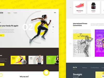 Fitness Club astana fitness gym health kazakhstan squats training ux uxui web workout yoga