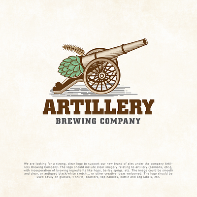Artillery Logo Design artillery artwork branding brewing crafts design hand drawn logo old sketch vector vintage