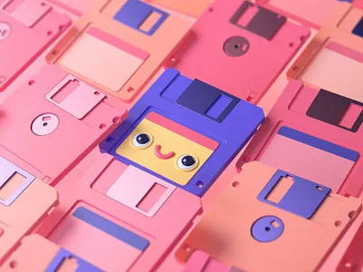 Floppy 3d 3dart c4d cinema4d illustration low poly lowpoly render