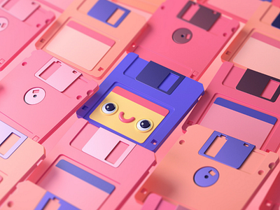 Floppy 3d 3dart c4d cinema4d illustration low poly lowpoly render