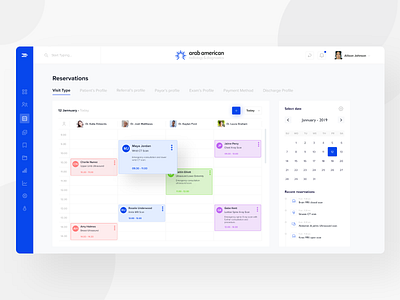 Radiology Reservations Dashboard blue clean dashboard dashboard design design minimalist radiology reservations scan scheduling ui uiux ux