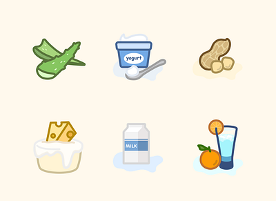 Ingredients Icon Sert cheese icon illustration line milk milk foam peanut yogurt