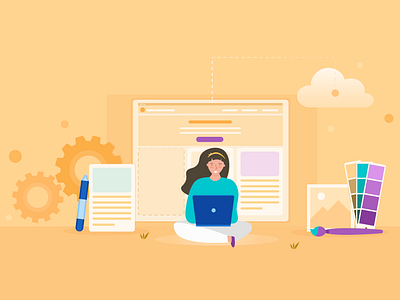 how to make a website 2d art adobe banner design blog banner blog post flat illustration illustration illustrator jotform website website builder website design