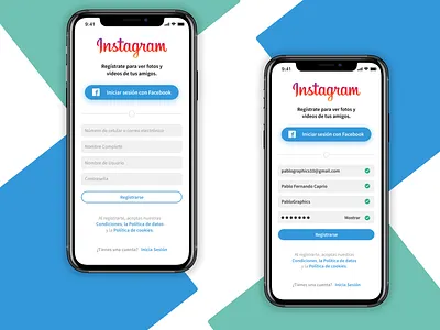 Instagram Sign up redesign clean colors design figma flat icon instagram minimal mobile mobile app photoshop simple typography ui