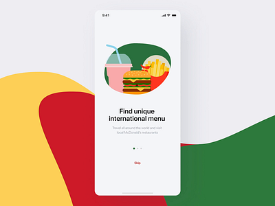 McTravel App Onboarding analytics animation branding burger charts dailyui food interaction ios ios app iphonex mcdonalds mobile onboarding product design qr reward travel ui uiux