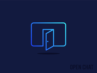 Open Chat Icon app brand bubble chat chat app communication community door icon iconography line logo logotype message messenger open simple speak talk