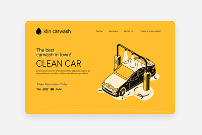 klin carwash concept branding design logo design mockup website