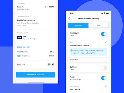 NHS Medicine Ordering and Reminders design drugstore medicine app medicines nhs online ordering ordering solutelabs ui ux