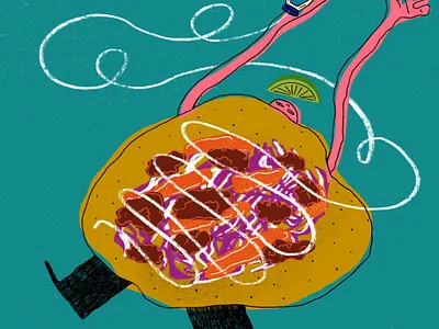 Kimchi Taco advertising illustration brand illustration character colorful design editorial illustration illustration procreate vector