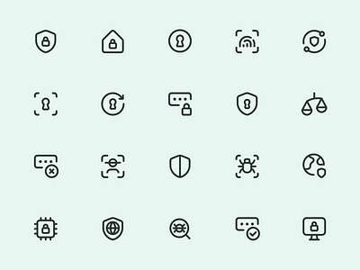 Myicons — Protection, Security line icons essential icons flat icons icon design icon pack icons icons design icons pack interface icons line icons myicons ui ui design ui designer ui icons ui kit ui pack ui set web design web designer web ui