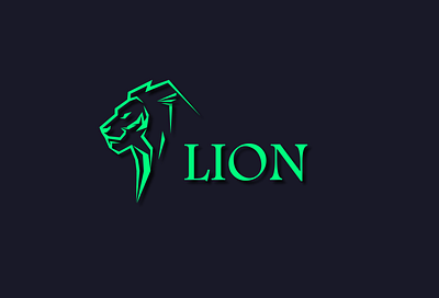 LION branding design flat icon illustration logo minimal typography ux vector