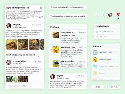 Vegetation Monitor Components app design component component library components design system forester ios app ipad app nature product design university project ux