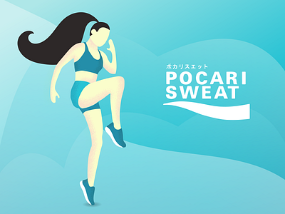 Go Sweat Go Ion adobe app artwork campaign color design digital digitalart drink flat illustration illustrator liquid minimal pocari sweat product ui vector web website