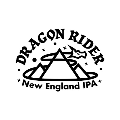 Dragon Rider NE IPA adobe illustrator beer beer art beer label brand design brand identity branding dragon illustration illustrator mountains
