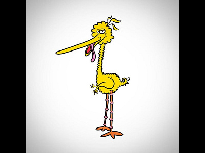 Uh-oh Big Bird handdrawn illustration vector