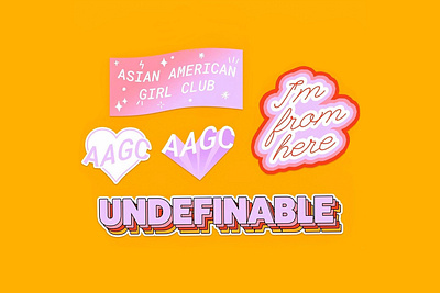 Asian American Girl Club asian american girl club design designer illustration illustrator merch merch design product sticker stickers type