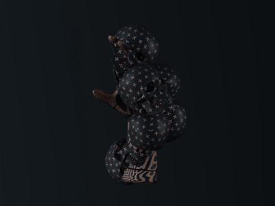 [Trick or Treat] Skullness. abstract animation c4d c4dr21 colour film halloween motion octane octanerender skull stilllife