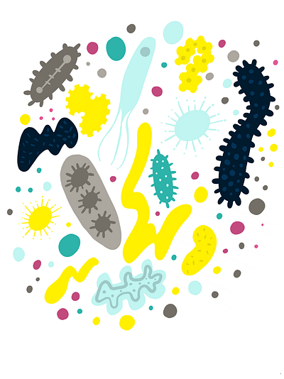 Microbiome colorful design illustration microbiome procreateapp