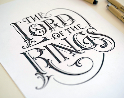 The Lord of the Rings book book cover calligraphy custom lettering hand lettering lettering logo logotype lord of the rings title type typography