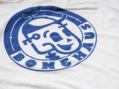BoneHaus T-Shirt badge forsale logo screen print shirt silk screen silkscreen skeleton tshirt