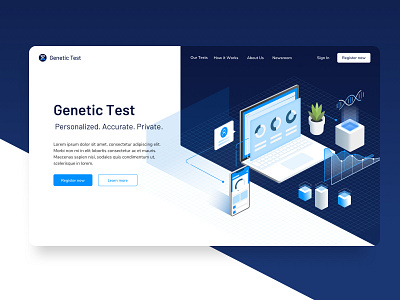 Genetic Test Landing Page Exploration illustration ui web