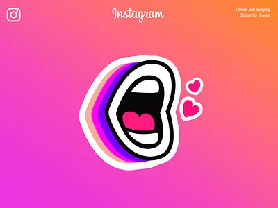 Instagram Sticker Anti-Bullying Official Design aniti bullyng app branding creative design icon illustration instagram logo sticker stickers ui ux web