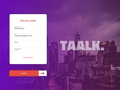 Sign up form - Taalk ~Daily Ui #1 design design app form ui uidesign uiux xd xd design xddailychallenge