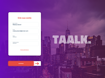 Sign up form - Taalk ~Daily Ui #1 design design app form ui uidesign uiux xd xd design xddailychallenge