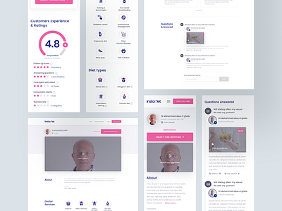 instadiet - Doctor Profile Page clean design diet easyeze eslam elshereef health saas ui ui design ui designer ux web design website website design weight loss