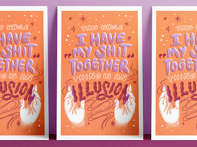 The Illusion design handlettering illustration lockup poster procreate risograph screenprint typography vector